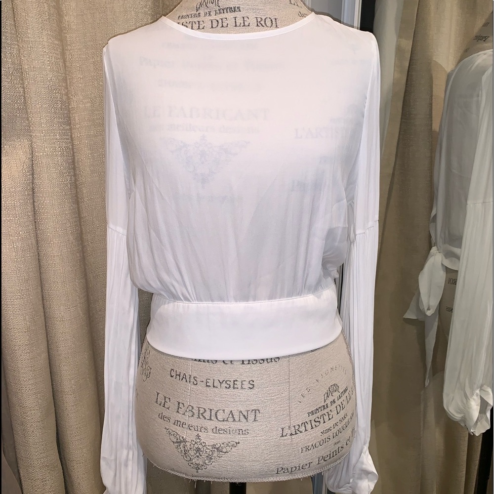 Forever 21 White Sophisticated Sheer Top